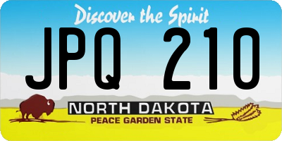 ND license plate JPQ210