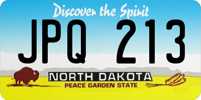 ND license plate JPQ213