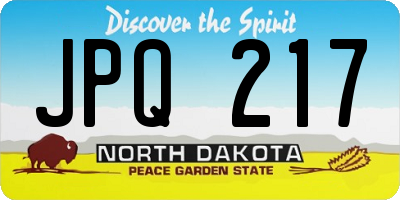 ND license plate JPQ217