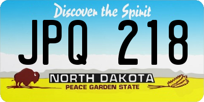 ND license plate JPQ218