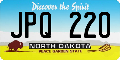 ND license plate JPQ220