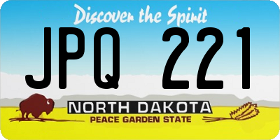 ND license plate JPQ221