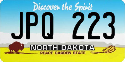 ND license plate JPQ223