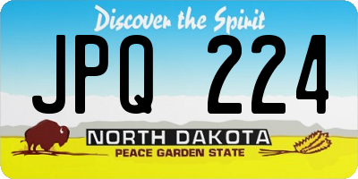 ND license plate JPQ224