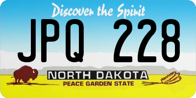 ND license plate JPQ228