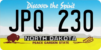 ND license plate JPQ230