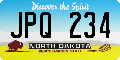 ND license plate JPQ234
