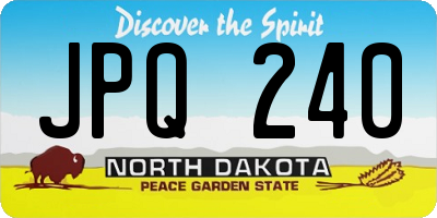 ND license plate JPQ240