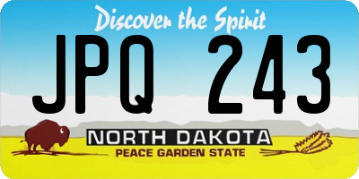 ND license plate JPQ243