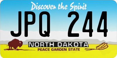 ND license plate JPQ244