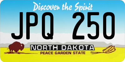 ND license plate JPQ250