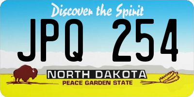 ND license plate JPQ254