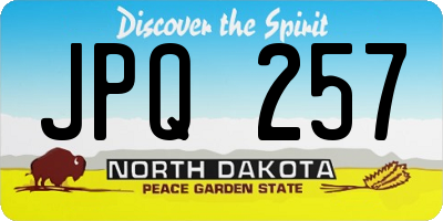 ND license plate JPQ257