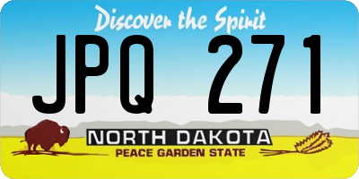 ND license plate JPQ271