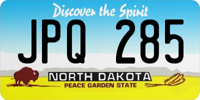 ND license plate JPQ285