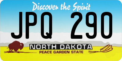 ND license plate JPQ290