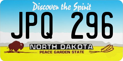 ND license plate JPQ296