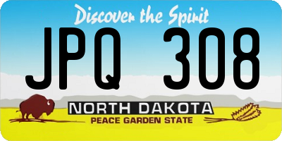 ND license plate JPQ308