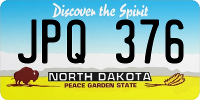 ND license plate JPQ376