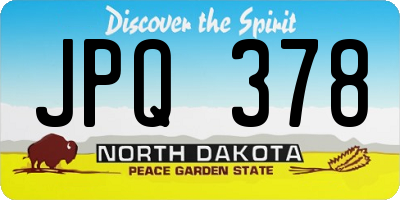ND license plate JPQ378
