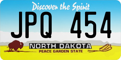 ND license plate JPQ454