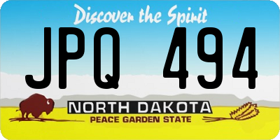 ND license plate JPQ494