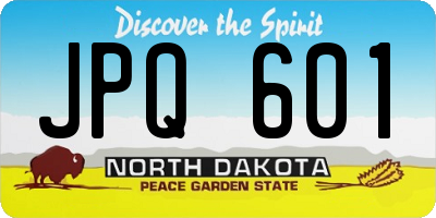 ND license plate JPQ601