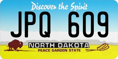 ND license plate JPQ609