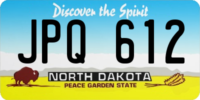 ND license plate JPQ612