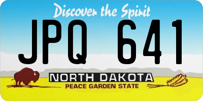 ND license plate JPQ641
