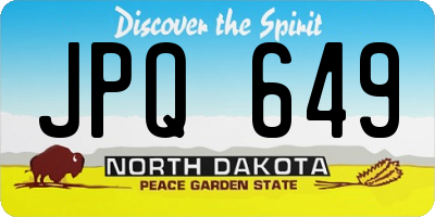 ND license plate JPQ649