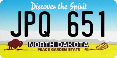 ND license plate JPQ651