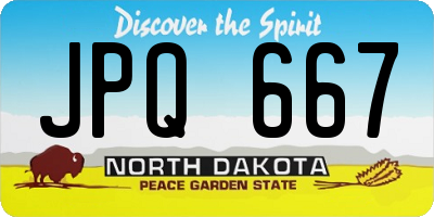 ND license plate JPQ667