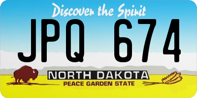 ND license plate JPQ674
