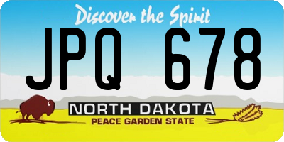 ND license plate JPQ678