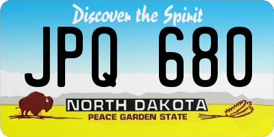 ND license plate JPQ680