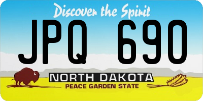 ND license plate JPQ690