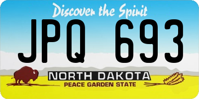 ND license plate JPQ693