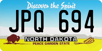 ND license plate JPQ694