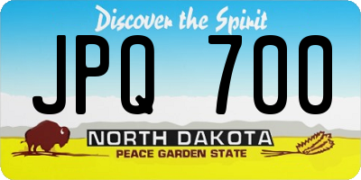 ND license plate JPQ700