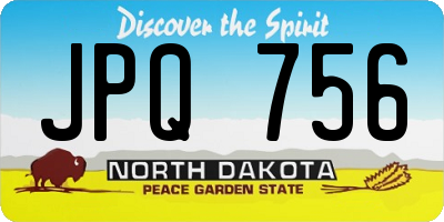 ND license plate JPQ756