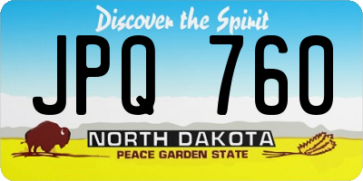 ND license plate JPQ760