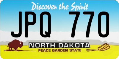 ND license plate JPQ770