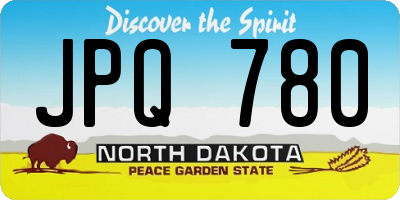 ND license plate JPQ780