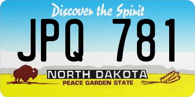 ND license plate JPQ781