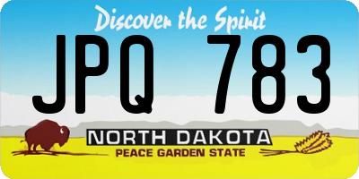ND license plate JPQ783