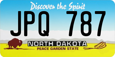 ND license plate JPQ787