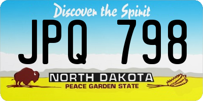 ND license plate JPQ798