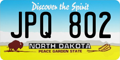 ND license plate JPQ802