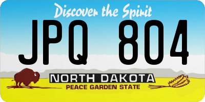 ND license plate JPQ804